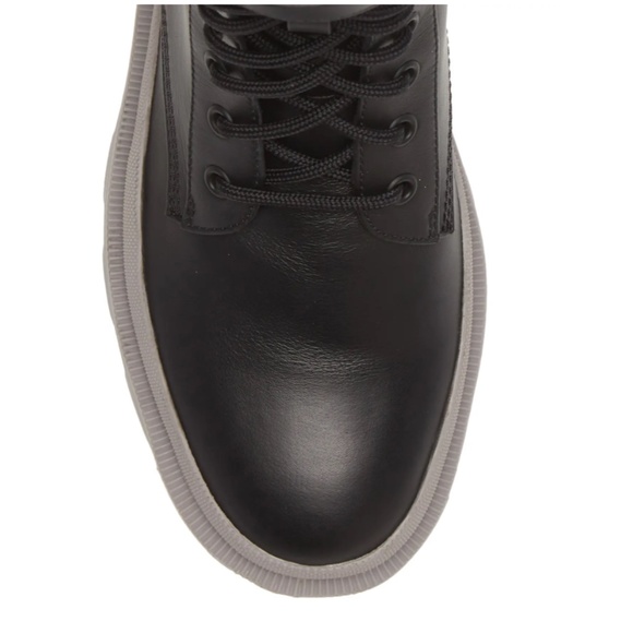 NIB $825 Moncler Carinne Hiking Boot in Black Leather in size 7 US /  7 EU! - Picture 5 of 6